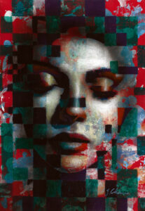 Retrato de dama III, 2023. Acrílico sobre lienzo. 29.5 x 20.4 cm